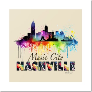 Nashville Music City Posters and Art